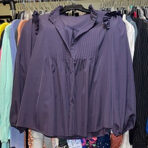 SHEIN Deep Purple Ruffled Blouse